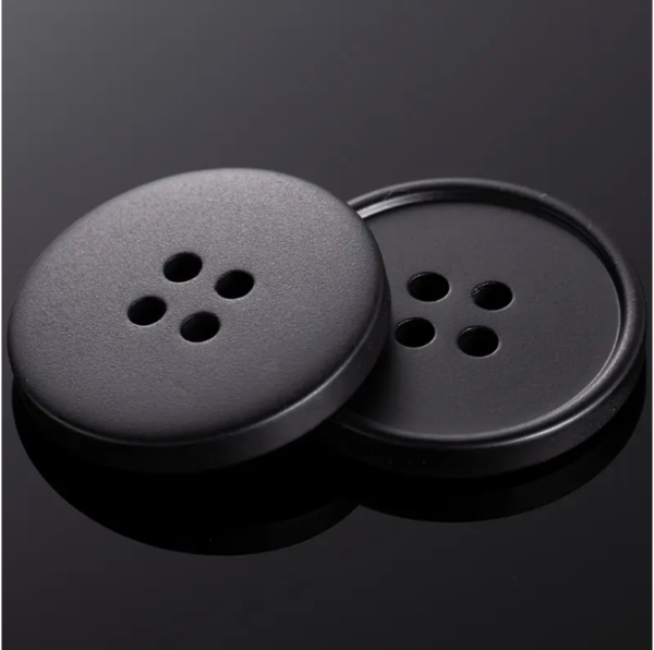 Classic Black Resin Buttons for Trousers, Suits, and Coats