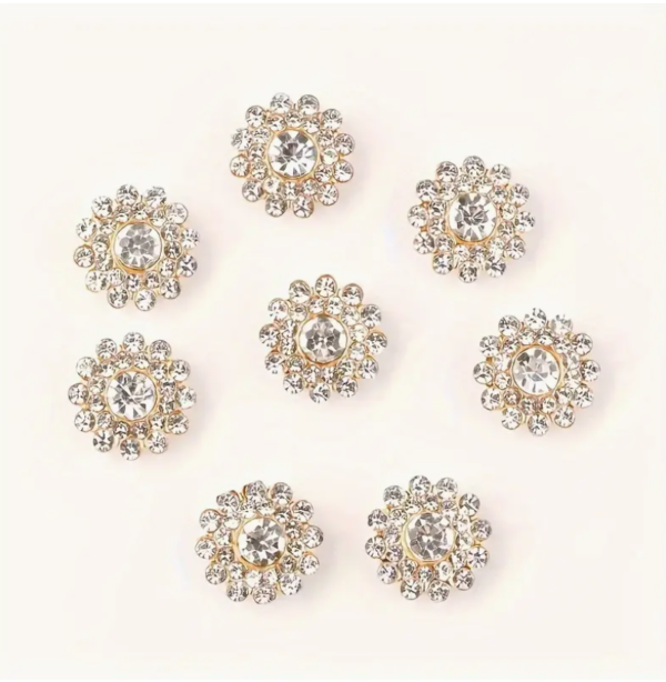 100pcs Flower & Round Shaped Glass Crystal Rhinestones