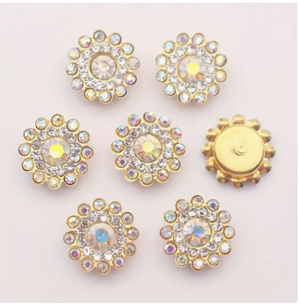 100pcs Flower & Round Shaped Glass Crystal Rhinestones - Image 3